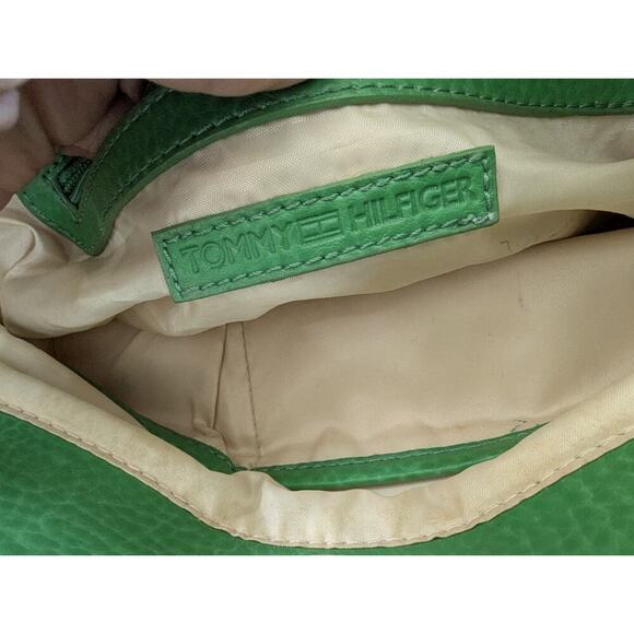 Tommy Hilfiger Green Denim Floral Women`s Handbag Used Y2K 90s - Picture 10 of 12
